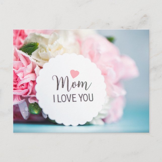 Pink Motherhood Flower Happy Mothers Day Flowers Postcard (Front)