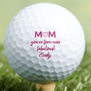 Pink Mothers Day Gift Fore-ever Fabulous Mum Golf Balls