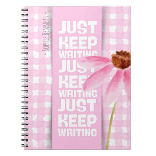 Pink Motivational Gingham Notebook