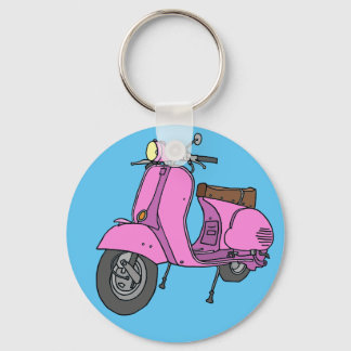 Pink Motor Scooter Key Ring