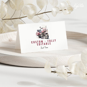 Pink Motorbike Birthday Folded Food Tent/Tilt Card