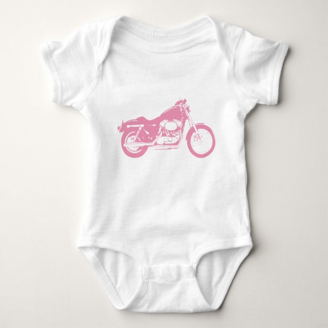 Pink Motorcycle Baby Bodysuit (Front)
