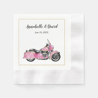 Pink Motorcycle Monogram Napkin