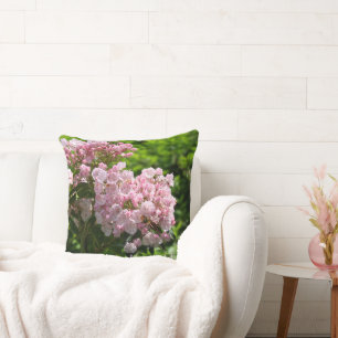 Pink Mountain Laurel Reversible White Flowers Cushion