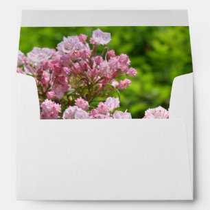 Pink Mountain Laurel Wedding Envelopes