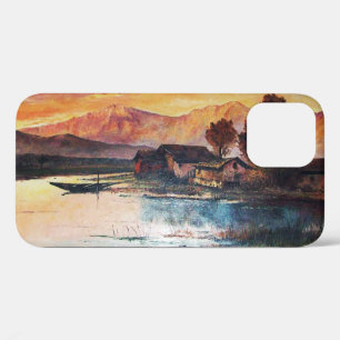 PINK MOUNTAINS LAKE ALPINE SUNSET LANDSCAPE iPhone 12 CASE