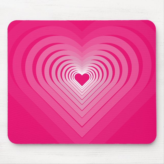 Pink Mouse Pad with Hearts (Front)