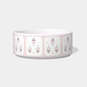 Pink Mouse Seamless Pattern Cute Pet Bowl Design