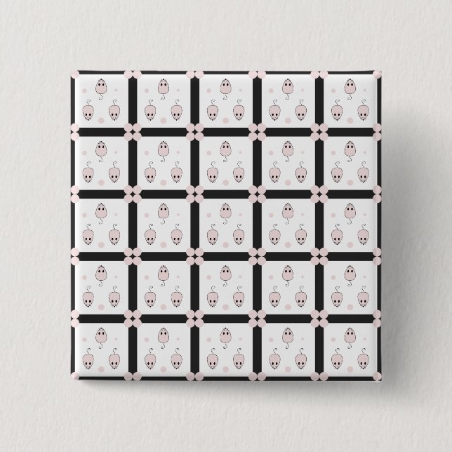Pink Mouse Seamless Pattern Design - Cute Decor 15 Cm Square Badge (Front)