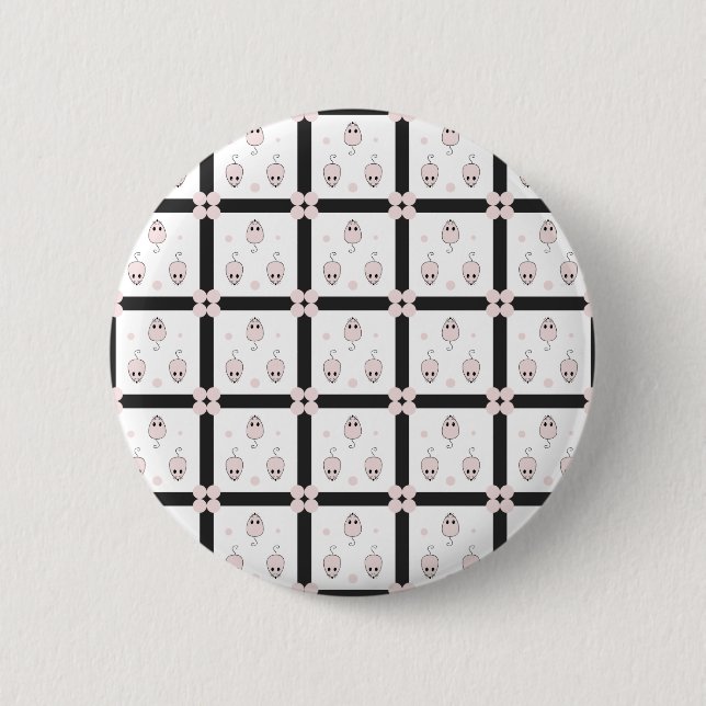 Pink Mouse Seamless Pattern Design - Cute Decor 6 Cm Round Badge (Front)