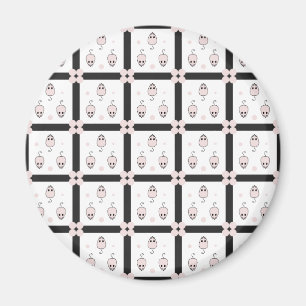 Pink Mouse Seamless Pattern Design - Cute Decor Magnet