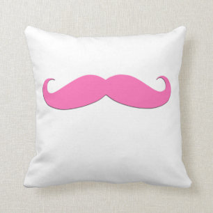 Pink Moustache Black Moustache Humour Newly Weds Cushion