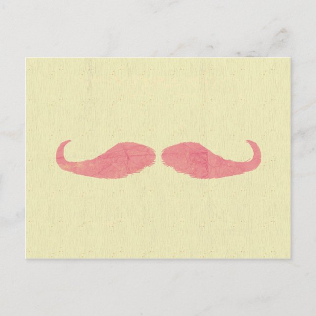 Pink Moustache Postcard (Front)