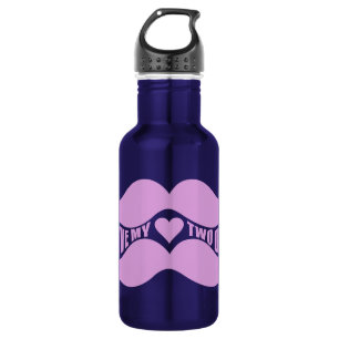 Pink Moustaches - choose colour 532 Ml Water Bottle