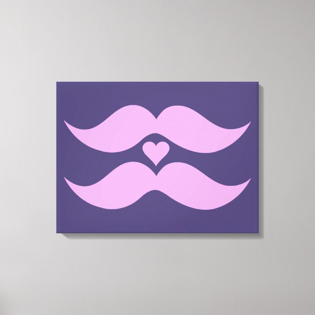 Pink Moustaches custom canvas print (Front)