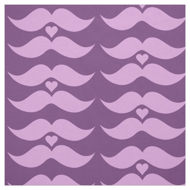 Pink Moustaches custom fabric (Swatch)