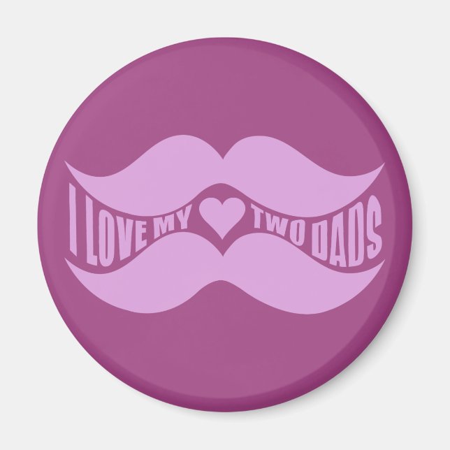 Pink Moustaches custom magnet (Front)
