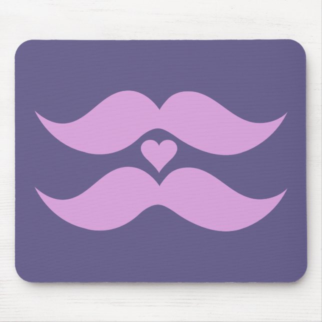 Pink Moustaches custom mousepad (Front)