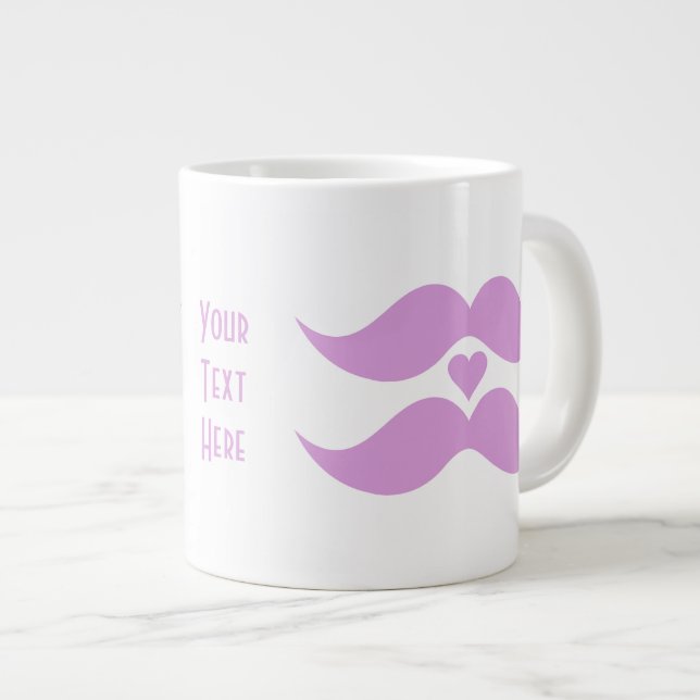 Pink Moustaches custom mugs (Front Right)
