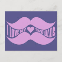 Pink Moustaches custom postcard