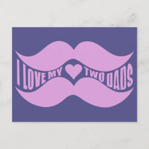 Pink Moustaches custom postcard