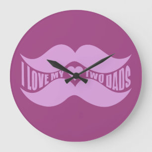 Pink Moustaches custom wall clock