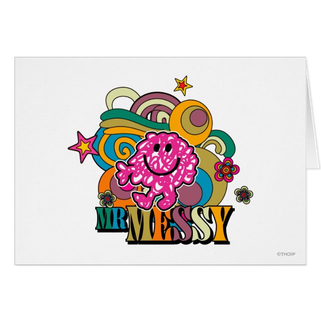 Pink Mr. Messy | Colourful Swirls & Stars (Front Horizontal)