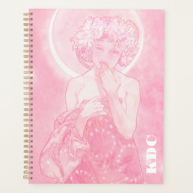 Pink Mucha 'The Moon' Planner (Front)