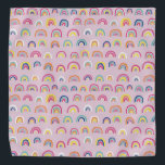 Pink Multi Rainbow pattern Bandana<br><div class="desc">Pink colourful watercolor pattern bandanna.  Matching items available.  Original art from artists own illustrations. Please use the message me button below for help with further customisation and special requests.  © Zoe Chapman Design</div>