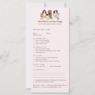Pink Multipurpose Pet Report Boarding Dog Grooming