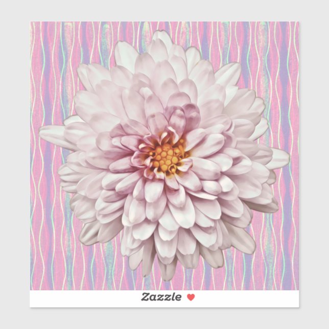 Pink Mum Flower Vintage Style Sticker (Sheet)