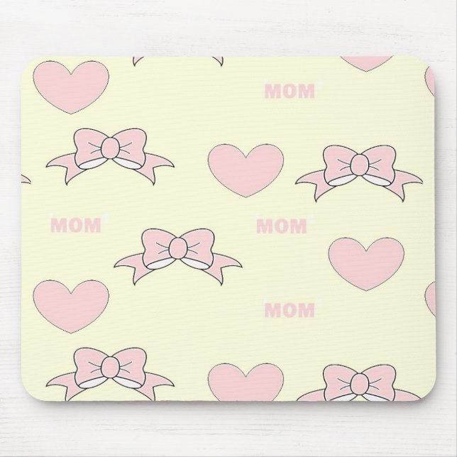 Pink mum pattern mouse pad (Front)