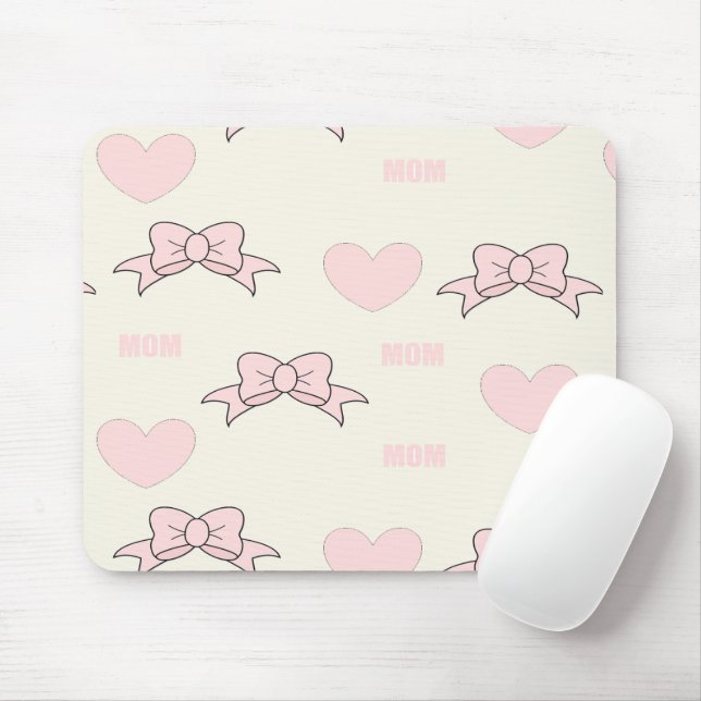 Pink mum pattern mouse pad (With Mouse)