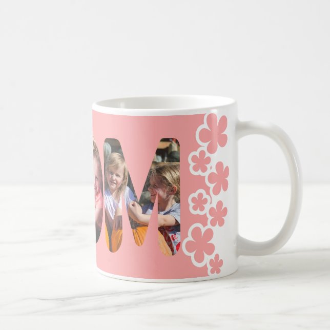Pink Mum Personalised Photo Coffee Mug (Right)