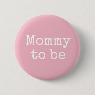 Pink Mum to be Baby Shower Button