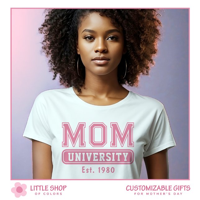 Pink Mum University Typography Mother's Day Tri-Blend Shirt (Creator Uploaded)