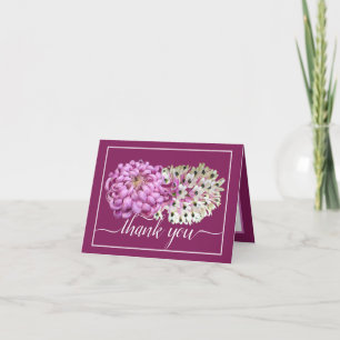 Pink Mum & White Orchids Floral Chic Thank You Card