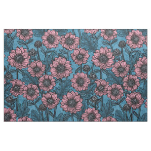 Pink Mums Fabric