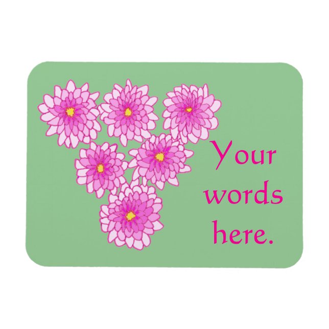 Pink Mums Flowers Chrysanthemums Magnets (Horizontal)