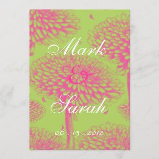 Pink Mums Wedding Invitation