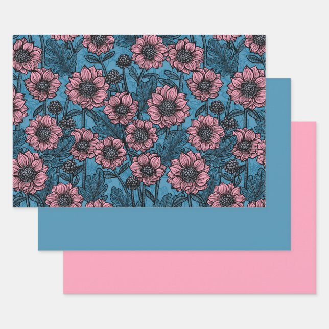 Pink Mums Wrapping Paper Sheet (Set)