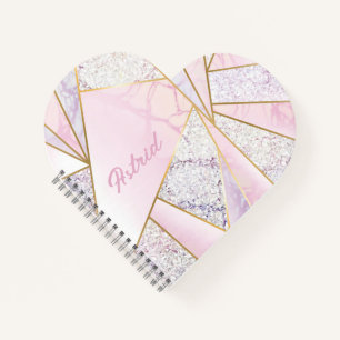 Pink Murble Elegant Heart Notebook Scketchbook
