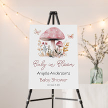Pink Mushroom Baby in Bloom Shower
