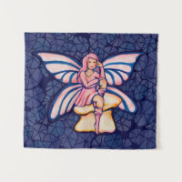 Pink Mushroom Fairy Watercolor Art Fairies        