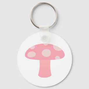 pink mushroom key ring