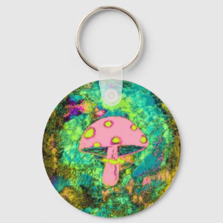 Pink Mushroom Key Ring