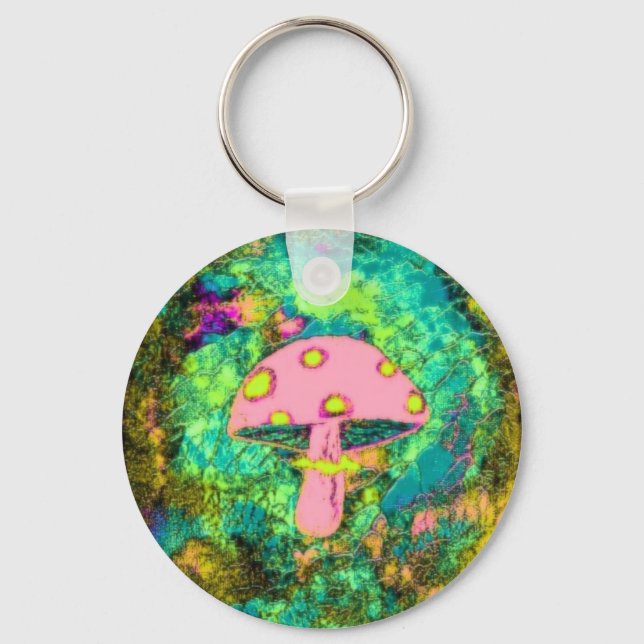Pink Mushroom Key Ring (Front)