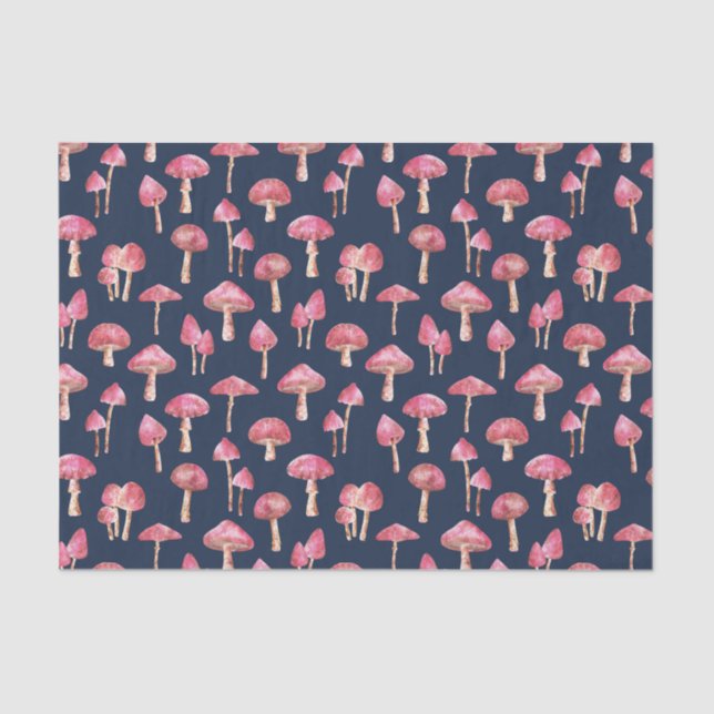 Pink Mushroom Pattern Tissue Paper (Front)