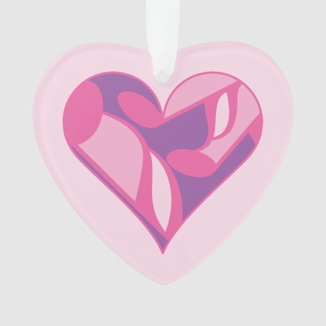 Pink Music Heart Ornament (Front)