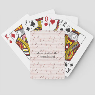Pink Music Notes Sheet Playing Cards
